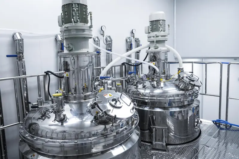 Stainless steel equipment in a pharmaceutical clean room